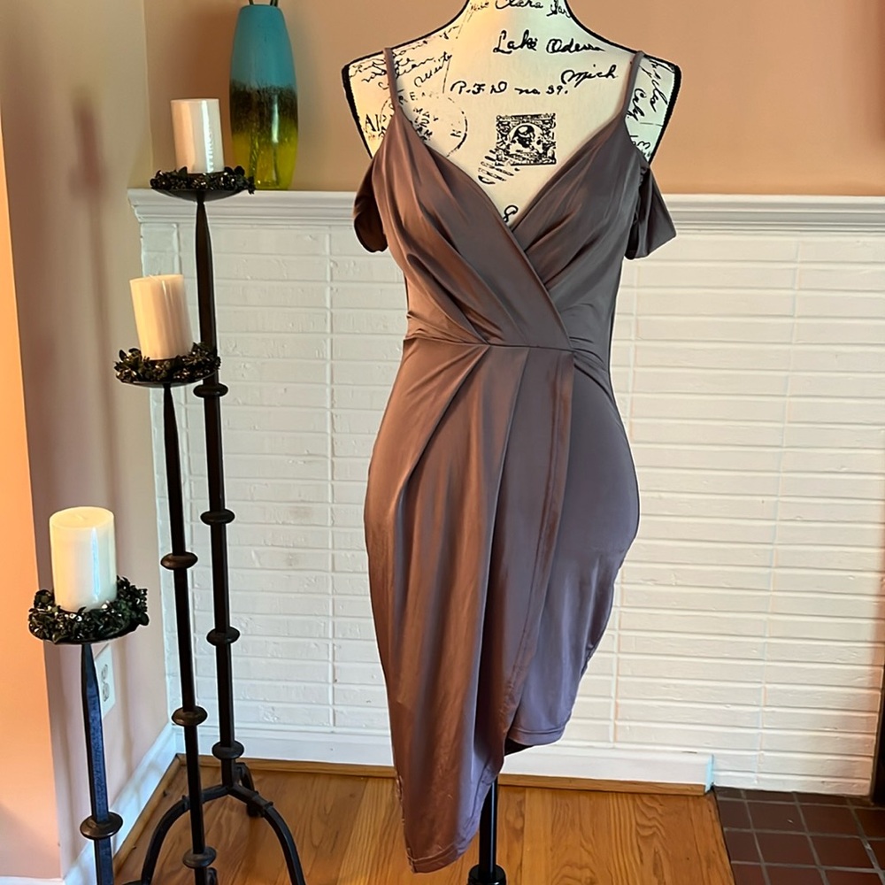 Fashion Nova Asymmetrical Faux Wrap Dress